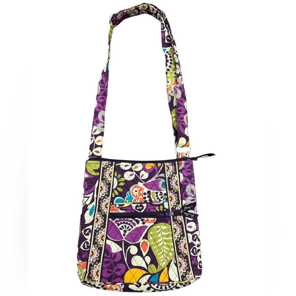 Vera Bradley Plum Crazy Quilted Hipster Crossbody Bag Adjustable Strap
